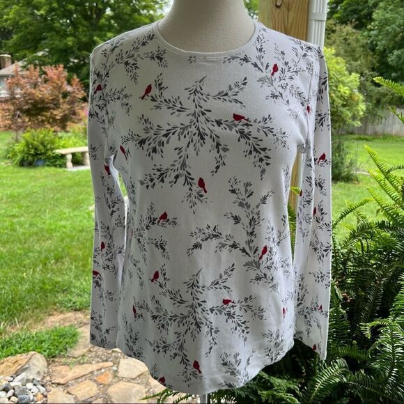 Croft & Barrow Cardinal Holiday Long Sleeve T-shirt size Large - Picture 1 of 7